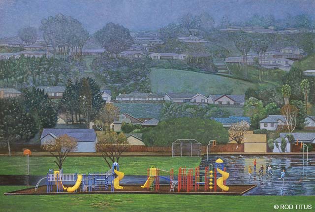 ROD TITUS Playground...Elementary - Playground - Rain OC / large