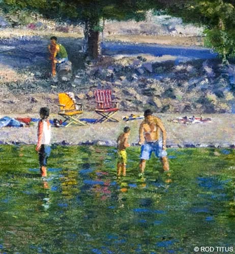 ROD TITUS Individual Works - Bathers on the Yuba River (Detail) OC / Description