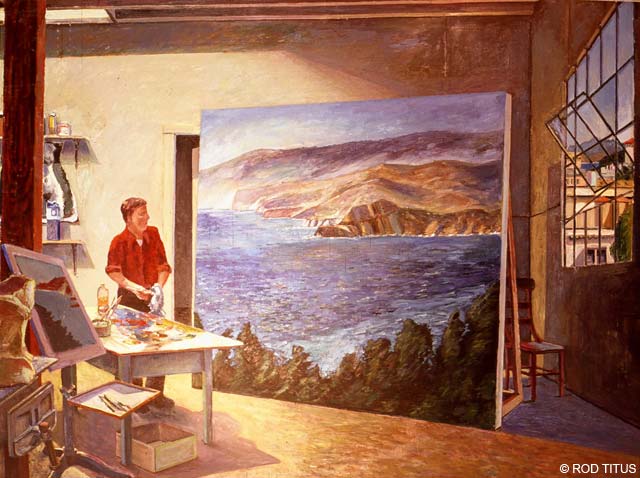 ROD TITUS Lands End Trilogy - Self Portrait in the Studio OC / Large