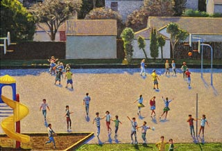 ROD TITUS Playground...Elementary - Playground at Noon (Detail) OC / Description