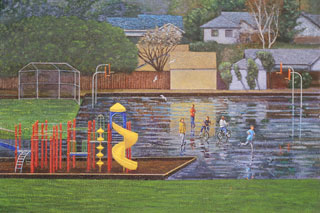ROD TITUS Playground...Elementary - Playground &ndash; Rain (Detail) OC / Description
