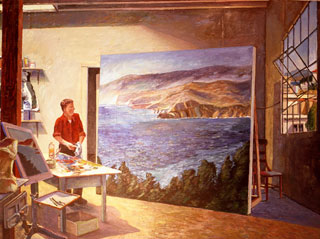 ROD TITUS Lands End Trilogy - Self Portrait in the Studio OC / Description